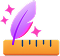 Illustration d'une règle et d'une plume, icône Scolibree, la plateforme éducative pour enfant