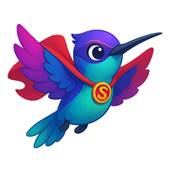 Illustration de Super Colibri, mascotte de Scolibree, la plateforme éducative pour enfant