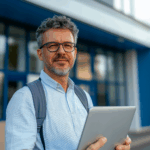 un professeur qui utilise les ressources éducatives interactives de Scolibree dans son école