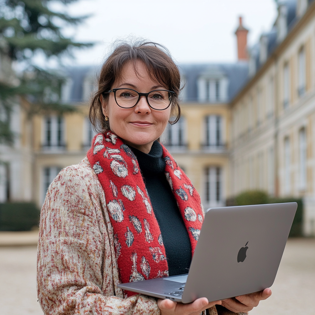 Une enseignante utilise l'outil pédagogique adapté à l'école primaire Scolibree