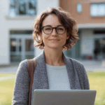 Professeur qui utilise Scolibree pour apprentissage des leçons