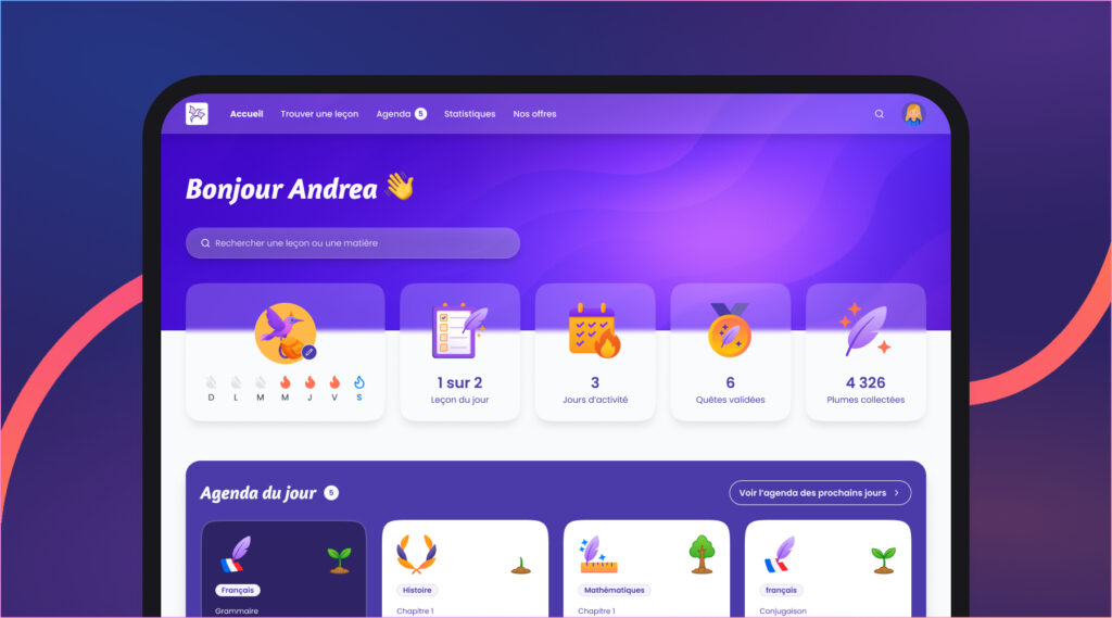 Aperçu du dashboard du logiciel éducatif Scolibree